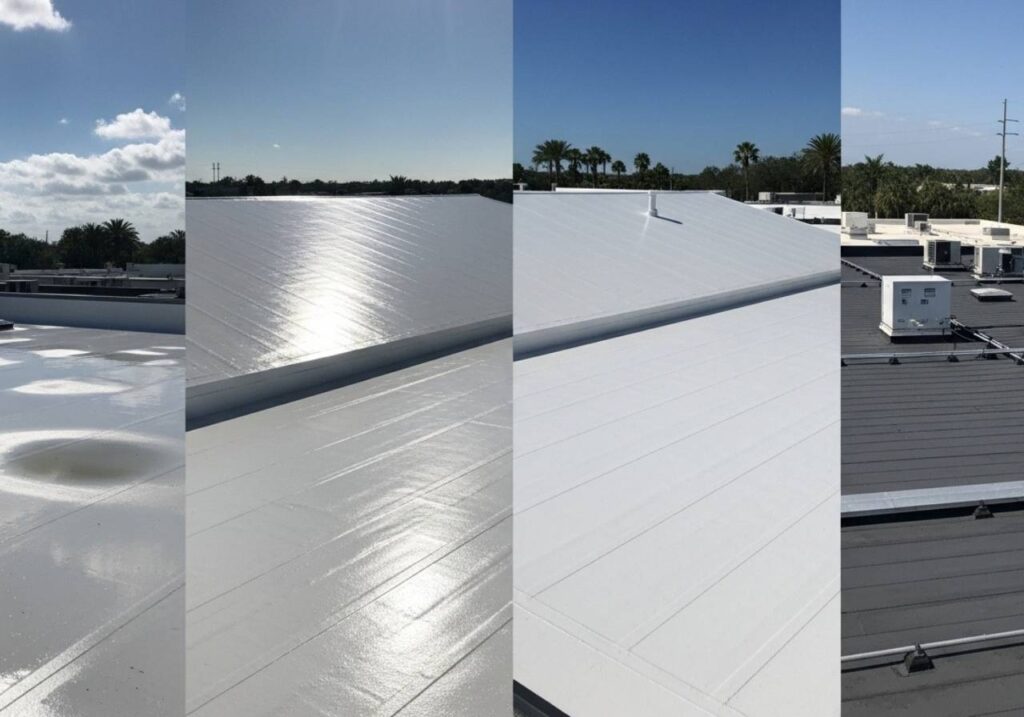 Comparison of four commercial roof coatings performing under Florida’s sunny, humid conditions.